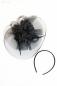 Preview: Gothic Haarschmuck „Dark Blossom“ mit Federn & Schleiernetz